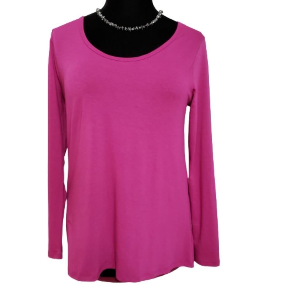 Purple Tunic Long Sleeve Top Medium by LulaRoe Casual Scoopneck Jersey Knit